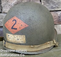 Image 3 of WWII 2nd Ranger Battalion M-1 Helmet. NCO. D-Day Normandy. 