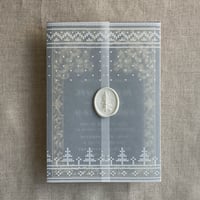 Image 2 of Knitted holiday printed vellum wrap for 5x7 cards PACK of 10