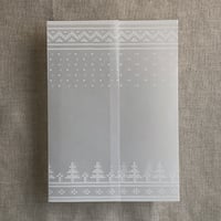 Image 4 of Knitted holiday printed vellum wrap for 5x7 cards PACK of 10
