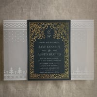 Image 5 of Knitted holiday printed vellum wrap for 5x7 cards PACK of 10
