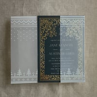 Image 6 of Knitted holiday printed vellum wrap for 5x7 cards PACK of 10