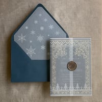 Image 7 of Knitted holiday printed vellum wrap for 5x7 cards PACK of 10
