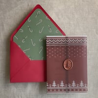Image 11 of Knitted holiday printed vellum wrap for 5x7 cards PACK of 10