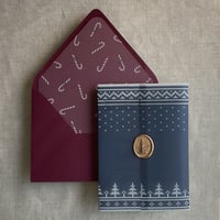 Image 19 of Knitted holiday printed vellum wrap for 5x7 cards PACK of 10
