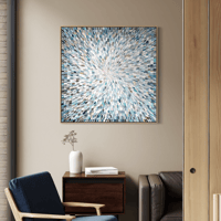 Image 9 of 'Whispers of Light' - 105x105cm, FRAMED in oak