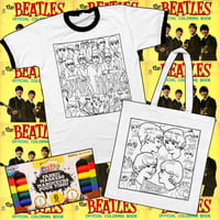 Image 1 of Beatles Coloring Book ringer tee & tote bag (with fabric markers!)