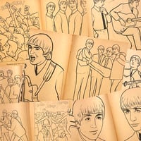 Image 6 of Beatles Coloring Book ringer tee & tote bag (with fabric markers!)