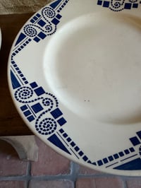 Image 5 of Assiettes plates Moulin Des Loups art déco - faïence ancienne  
