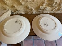 Image 8 of Assiettes plates Moulin Des Loups art déco - faïence ancienne  