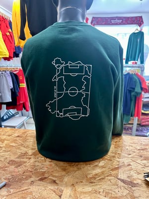 Image of ‘Cymru Football Nation’ Sweatshirt in Bottle Green and Grey