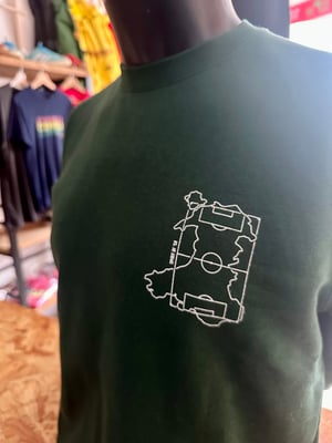Image of ‘Cymru Football Nation’ Sweatshirt in Bottle Green and Grey
