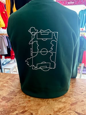 Image of ‘Cymru Football Nation’ Sweatshirt in Bottle Green and Grey