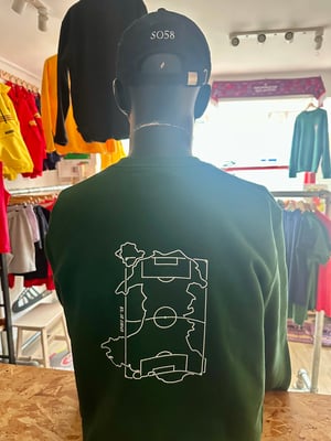 Image of ‘Cymru Football Nation’ Sweatshirt in Bottle Green and Grey