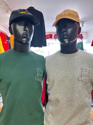 Image of ‘Cymru Football Nation’ Sweatshirt in Bottle Green and Grey