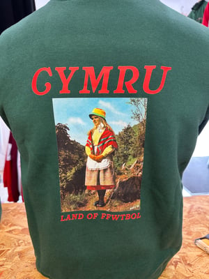 Image of CYMRU  LAND OF FFWTBOL   Sweatshirt in Bottle Green 