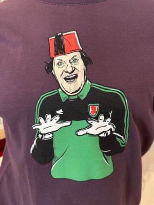 Image of ‘Just Like That’ Tommy Cooper T-shirt in Navy and Burgandy