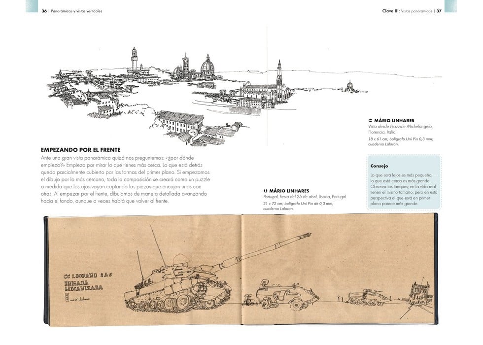 Image of PANORÁMICAS Y VISTAS VERTICALES Técnicas para dibujar in situ desde perspectivas inesperadas