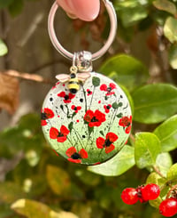 Image 6 of 'Poppies' Hand-painted Keyring Pendant