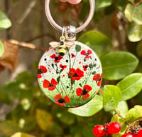 Image 2 of 'Poppies' Hand-painted Keyring Pendant