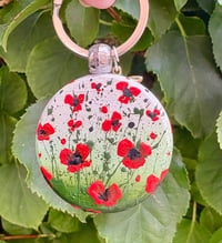 Image 3 of 'Poppies' Hand-painted Keyring Pendant