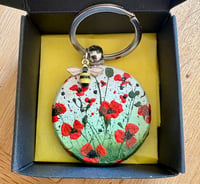 Image 5 of 'Poppies' Hand-painted Keyring Pendant