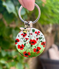 Image 7 of 'Poppies' Hand-painted Keyring Pendant