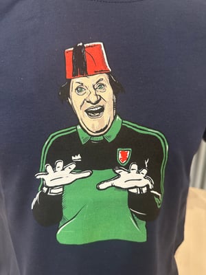 Image of ‘Just Like That’ Tommy Cooper T-shirt in Navy and Burgandy
