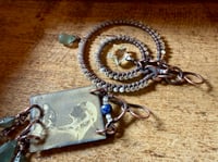 Image 14 of Asymmetrical Fortune Teller in blue earrings 