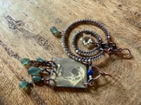 Image 15 of Asymmetrical Fortune Teller in blue earrings 
