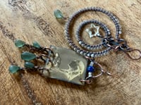 Image 17 of Asymmetrical Fortune Teller in blue earrings 