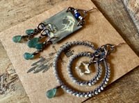 Image 19 of Asymmetrical Fortune Teller in blue earrings 