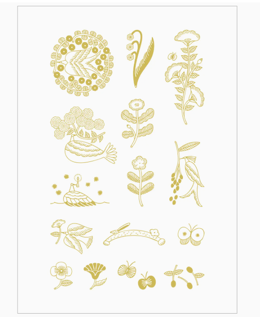 Stamp Set, Ink Pad, and Gold Foil Washi - Image 12 of 17