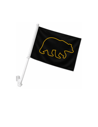 Golden Bear silhouette spirit car flag