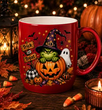 Image 2 of Grinch Trick or Treat 16oz Mug