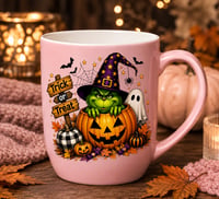 Image 4 of Grinch Trick or Treat 16oz Mug
