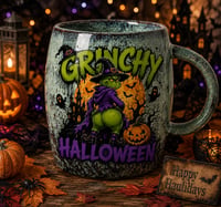 Image 2 of Grinchy Halloween 14oz Ceramic Mug