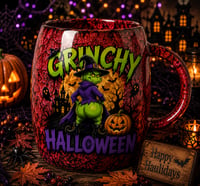 Image 4 of Grinchy Halloween 14oz Ceramic Mug
