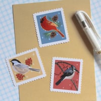 Image 3 of Vintage Bird Stamp Stickers