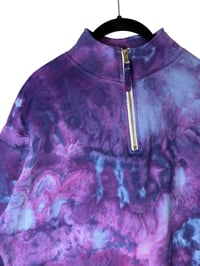 Image 6 of S Ladies Quarter-Zip Pullover in Purple Haze Ice Dye