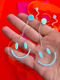 Image 2 of CLEAR SMILEY EARRINGS 