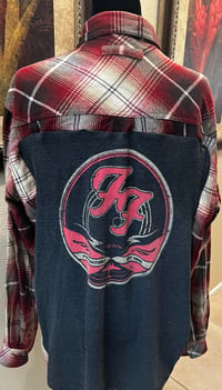 Vintage Red/Black/Cream Flannel Shirt Foo Fighters