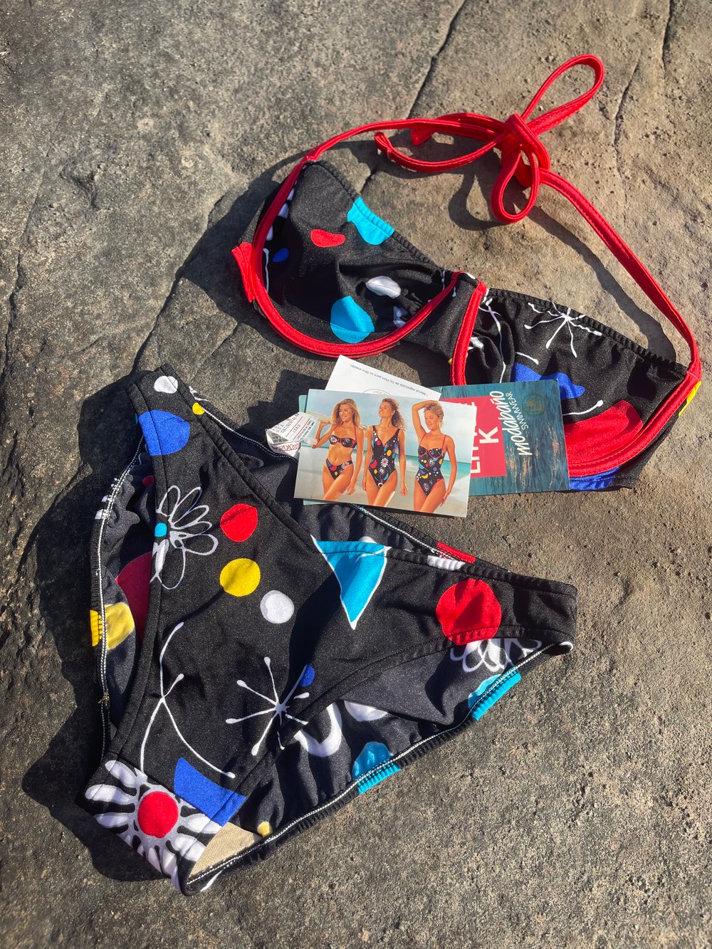 Image of 80's Jazzy Abstract Bikini S/M