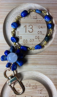 Image 2 of Chinoiserie Charm Lanyard: Lapis Lazuli Purse & Car Accessory | Blue & White Elegance