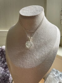 Image 4 of Silver Black Mica Heart Crystal Necklace