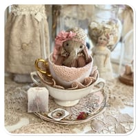 Image 11 of Rose Petal a beige and dusty pink Handmade teacup elephant