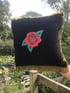 Black Velvet Red Rose Cushion Cover Image 10