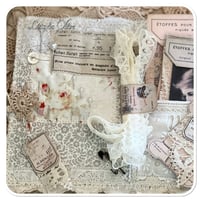 Image 12 of French shabby Chic tattered  Sewing Book/Needle book with lace samples