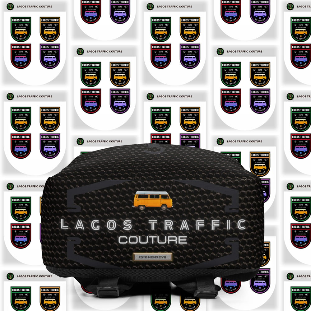 LAGOS TRAFFIC COUTURE LAPTOP TRAVELER'S BACKPACK (LTC LOGO)