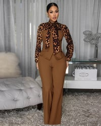 Image 3 of SOLARIS MOCHA LEOPARD PRINT JACKET & PANTS SET