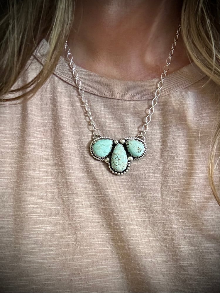 Image of Chunky Dry Creek 3 stone necklace